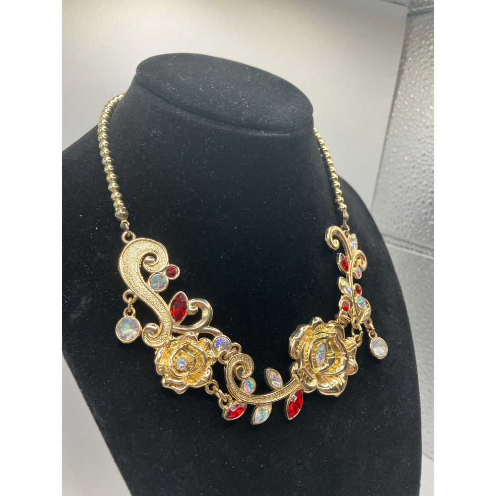 Disney Store London Beauty and the Beast Belle Rose Princess 15" Necklace! - Picture 3 of 11